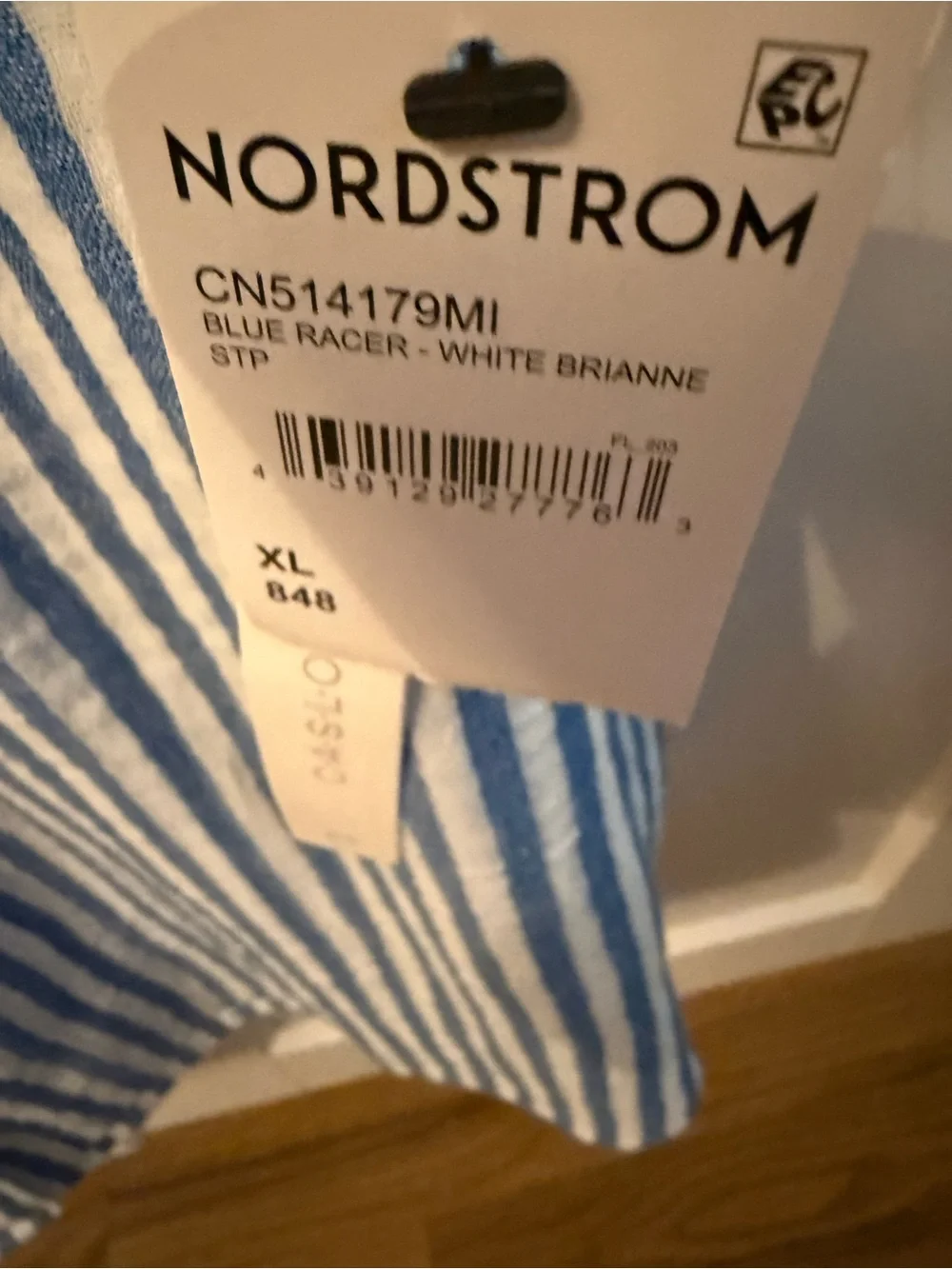 Caslon Blue & White Striped Button-Down Shirt